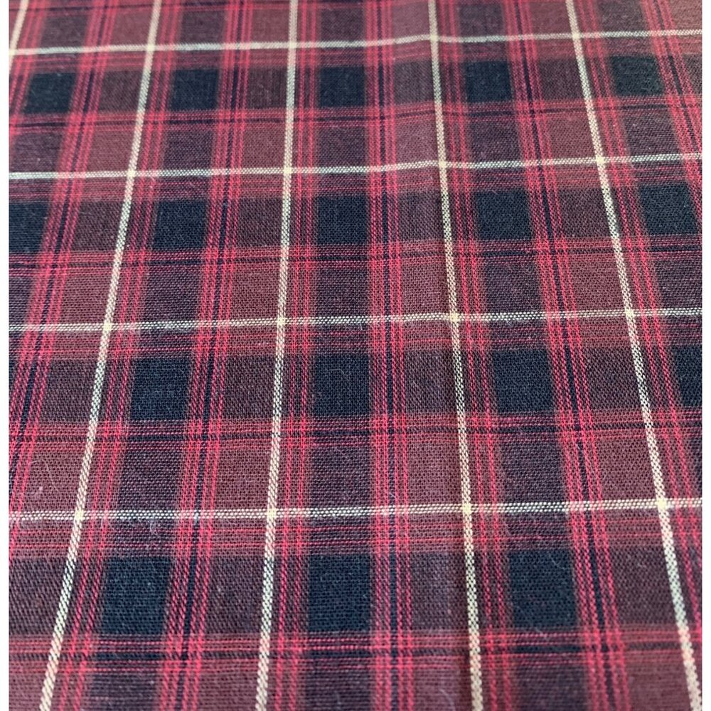 Red & Black Plaid Fabric Material 36" Width 1/2 Yard Checkered Design